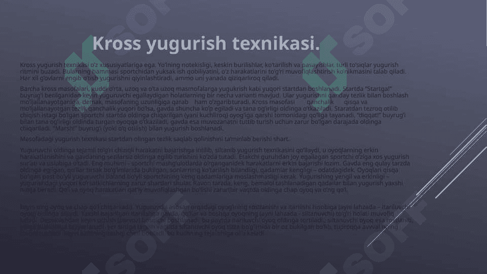 Kross yugurish texnikasi asoslari 4