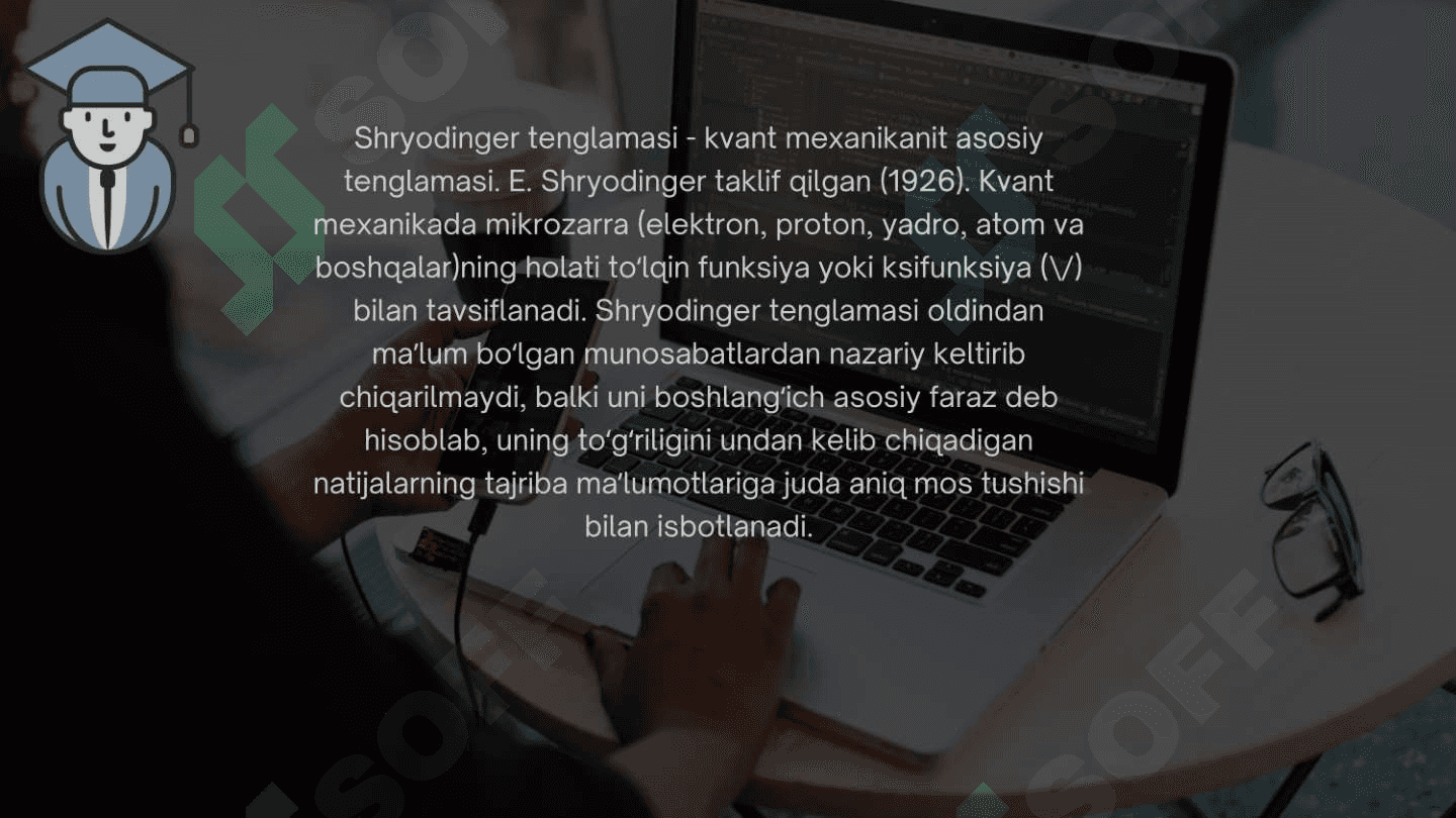 Atom va malekulalar uchun Sheredenger tenglamasi 3