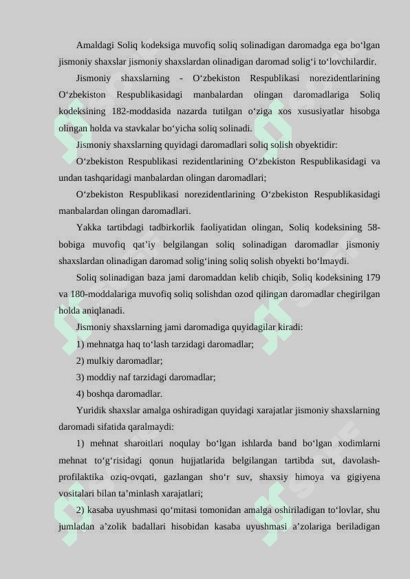 Jismoniy shaxslardan olinadigan daromad solig'i: jami daromad va uning tarkibi. 2