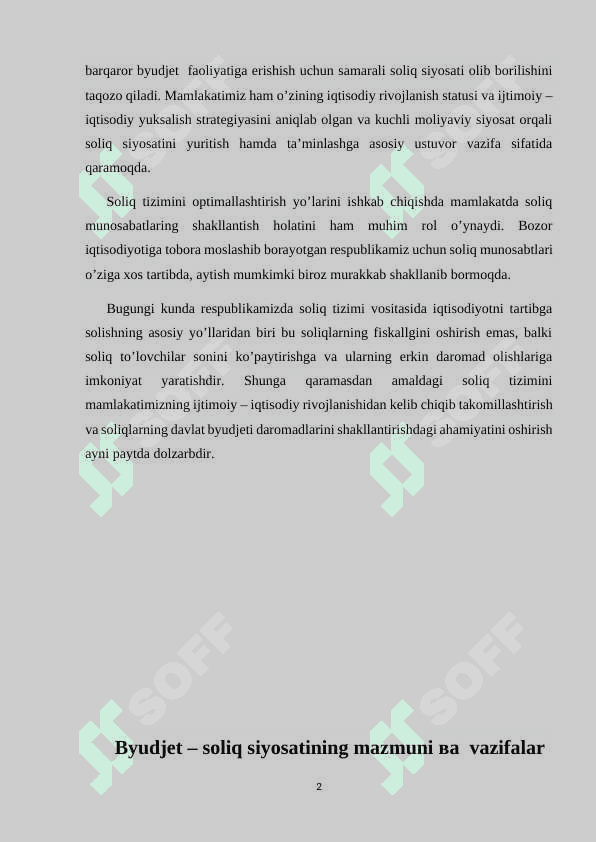 Hozirgi sharoitda O'zbekiston Respublikasida byudjet – soliq siyosating ustuvor yo‘nalishlari 3