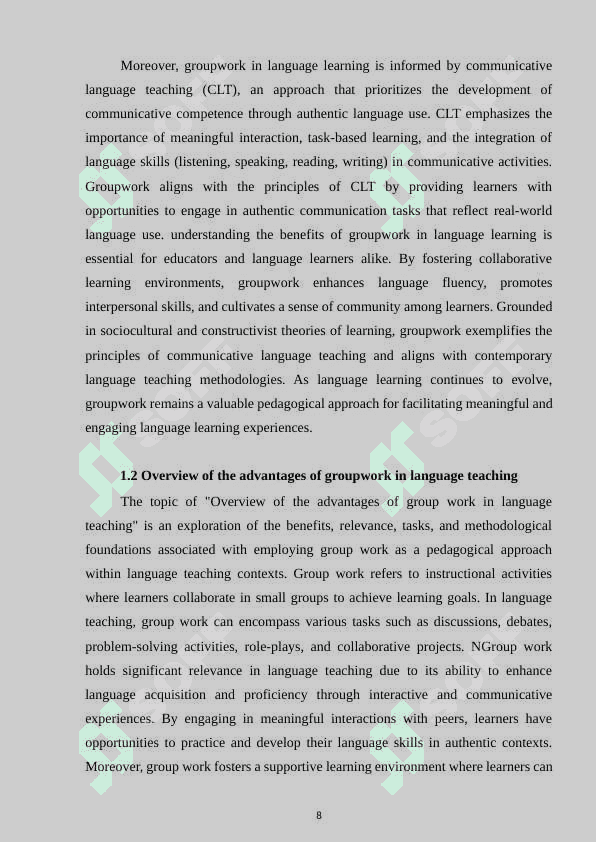Teaching English language with Groupworking 8