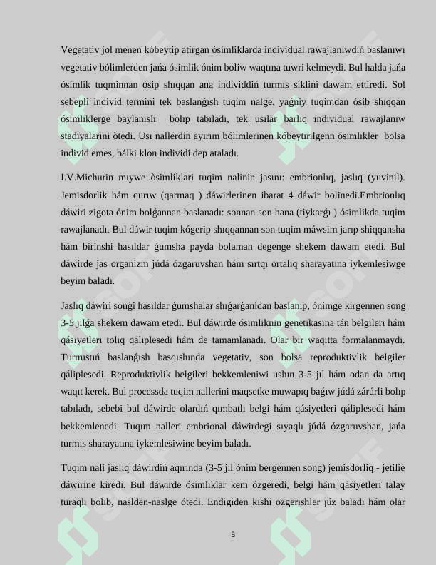 Miywelerdiń dúzilisi hám túrleri menen tanısıw 8