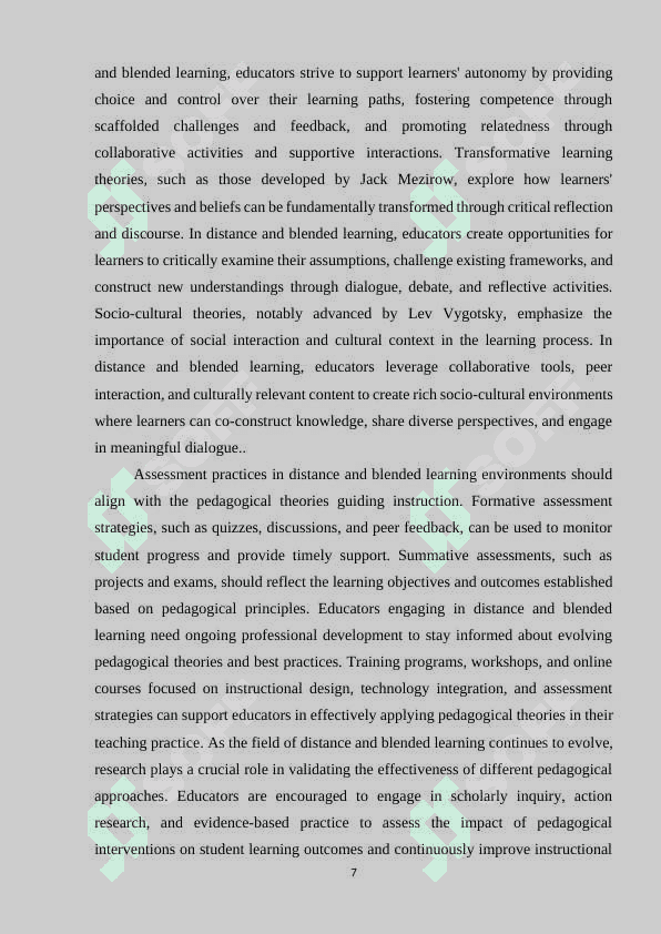 DISTANCE AND BLENDED LEARNING 7