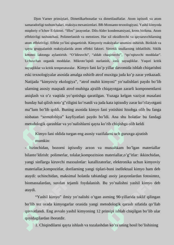 YASHIL KIMYONING PRINSIPLARI 2