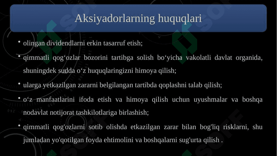 Minoritar aksiyadorlar va ularning huquqlarini ta'minlash 4