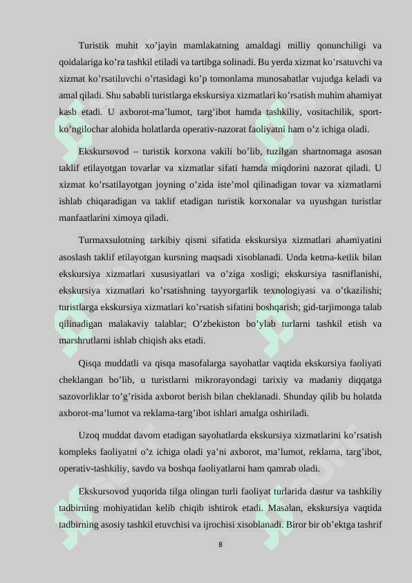 TURISTLARGA EKSKURSIYA XIZMAT KO'RSATISH 8