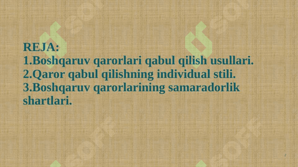 Bir jinsli tenglamalar sistemasi. Fundamental   yechimlar. 2