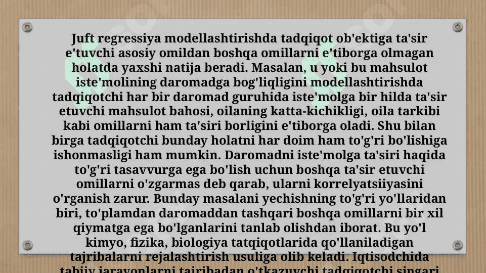 Ko‘p omilli ekonometrik tahlil 4