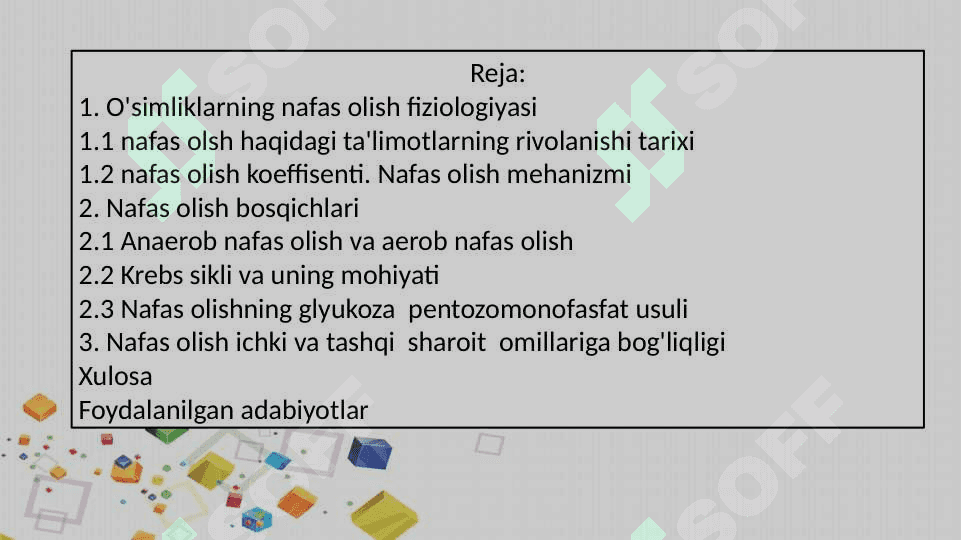 Nafas olish fermentlari va ularning xossalari 2