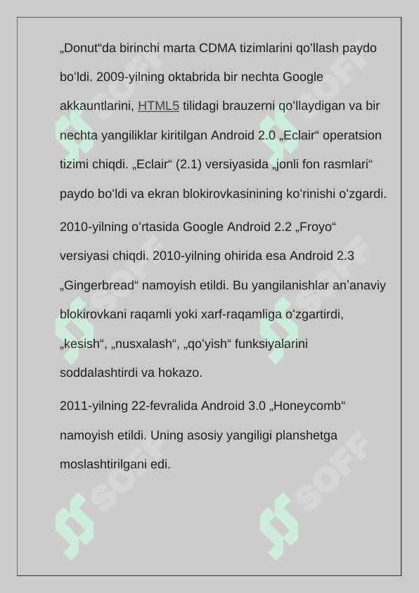 Android operatsion tizimining rivojlanishi va ishlash printsipi 7