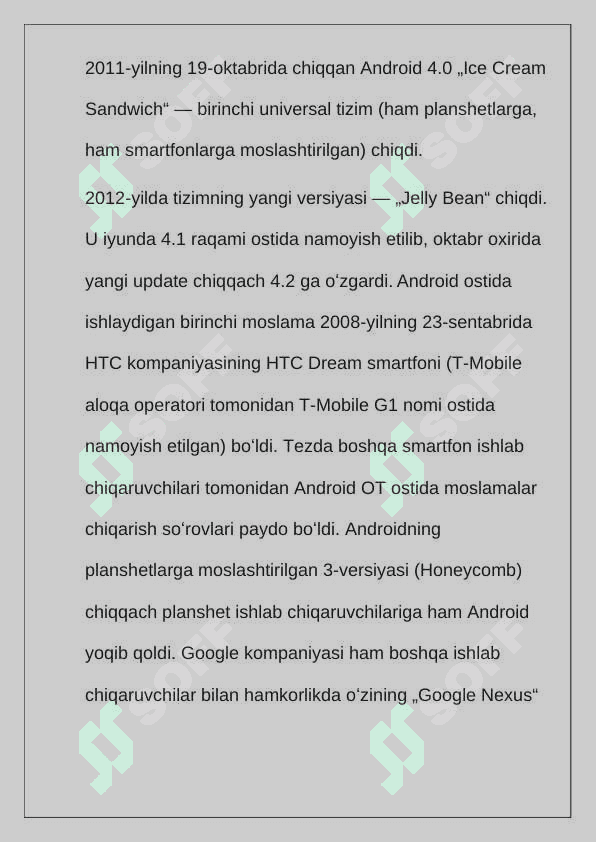 Android operatsion tizimining rivojlanishi va ishlash printsipi 8