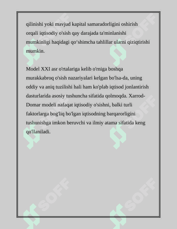 DINAMIK MODELLAR. XARROD-DOMAR. SOLOU 6