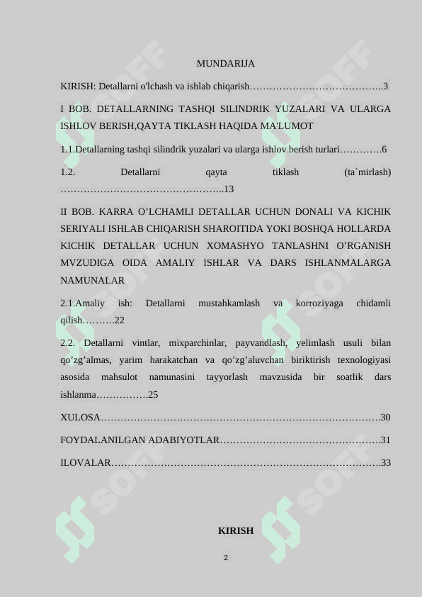 Karra o’lchamli detallar uchun donali va kichik seriyali ishlab chiqarish 2