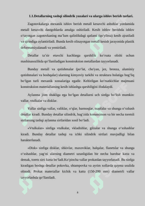 Karra o’lchamli detallar uchun donali va kichik seriyali ishlab chiqarish 6