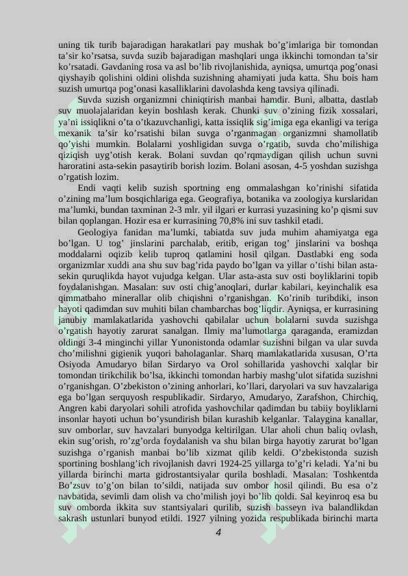SUZISH VA UNI O‘QITISH METODIKASI 4