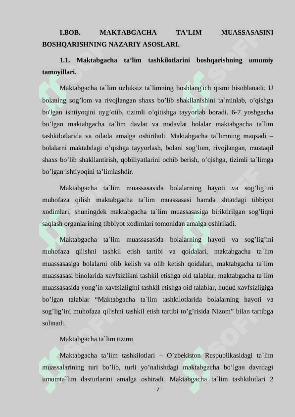 Maktabgacha ta’limni tashkil etish va boshqarish tamoyillari 7