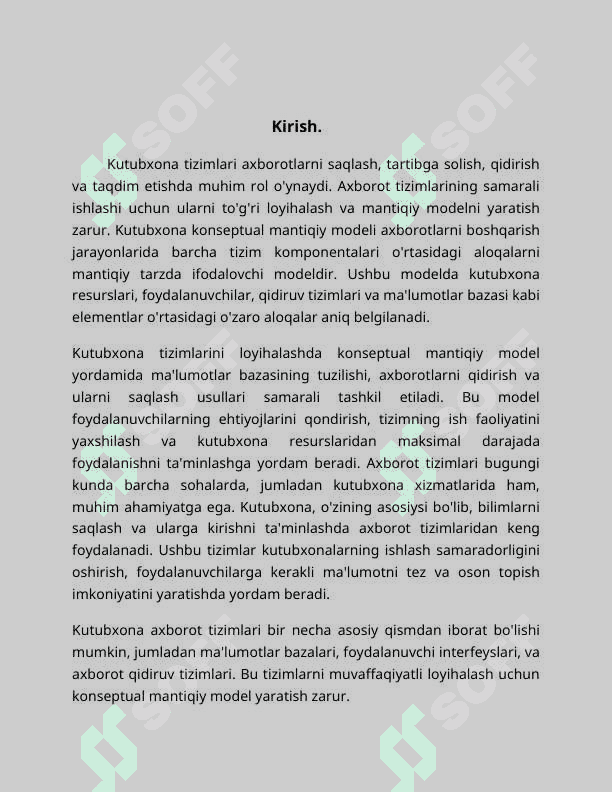 KUTUBHONA KONSEPTUAL MANTIQIY,AXBOROT TIZIMLARINI LOYIHALASH 4