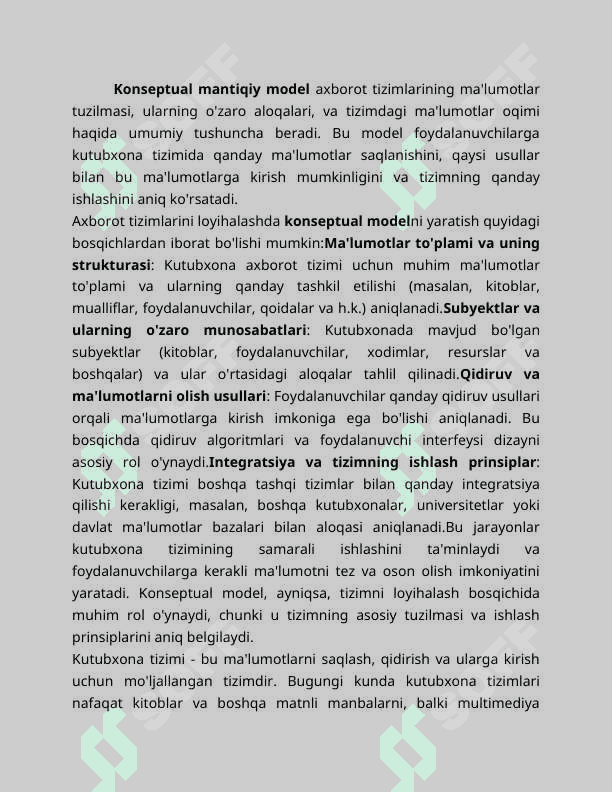 KUTUBHONA KONSEPTUAL MANTIQIY,AXBOROT TIZIMLARINI LOYIHALASH 5