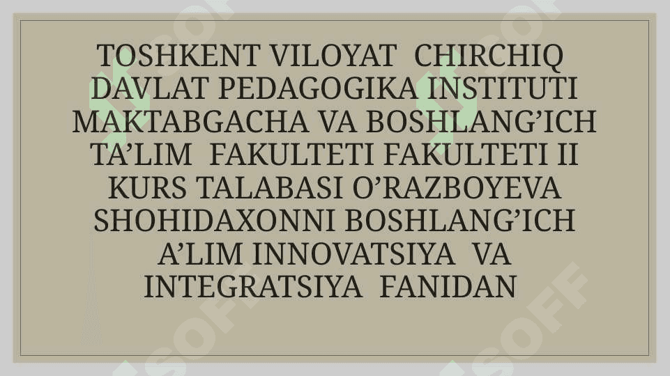 O‘QITUVCHILARNI KASBIY MADANIYATINI SHAKLLANTIRISH TIZIMIGA TA’SIR ETUVCHI OMILLAR 2