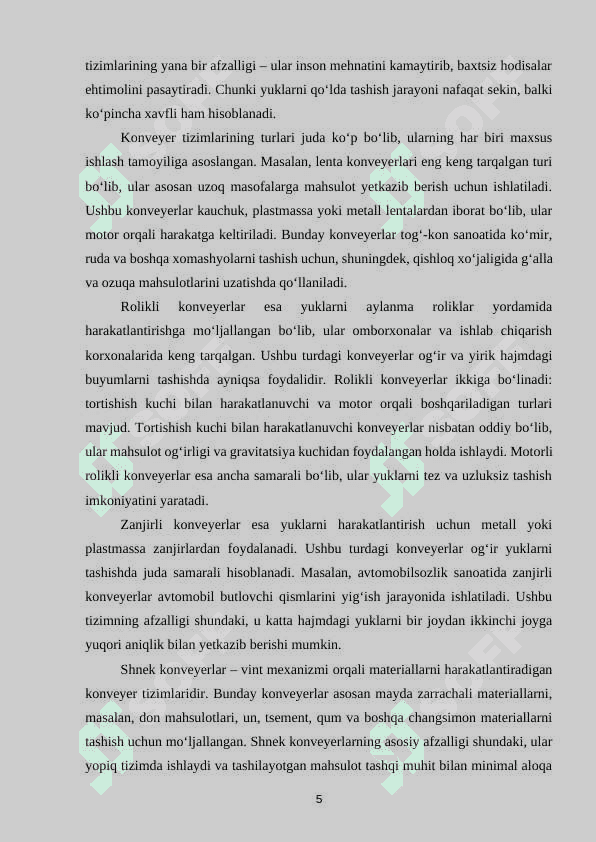 Konveyrlarni boshqarish tizimlari 5