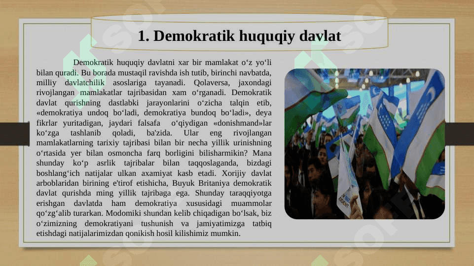 Demokratiya-O’zbekiston taraqqiyotining bosh yo’li 4