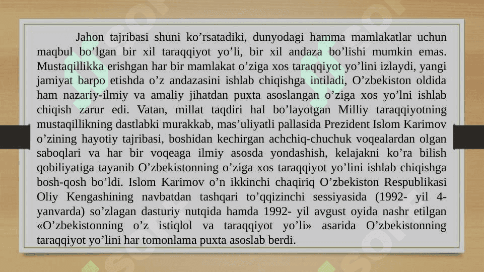 Demokratiya-O’zbekiston taraqqiyotining bosh yo’li 7