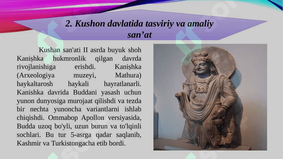 KUSHONLAR davlatida tasviriy va amaliy san'at 7