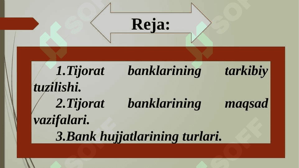 Tijorat banklarining tarkibiy tuzilishi, vazifalari va bank  hujjatlarining turlari 2