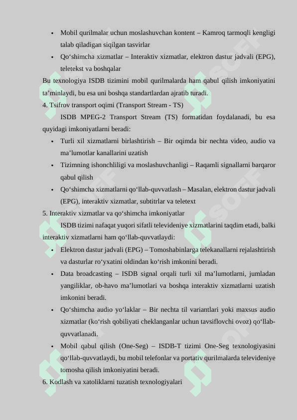 ISDB raqamli televideniye tizimini qurish tamoyillari 8