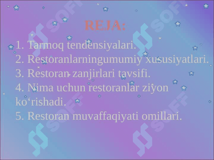 «Restoran menejmenti»  faniga kirish 2
