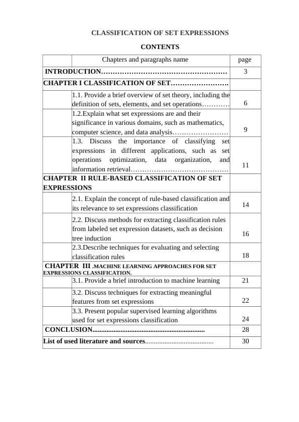 CLASSIFICATION OF SET EXPRESSIONS