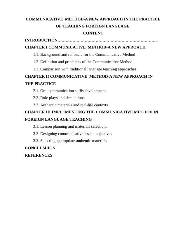 COMMUNICATIVE  METHOD-A NEW APPROACH IN THE PRACTICE  OF TEACHING FOREIGN LANGUAGE.