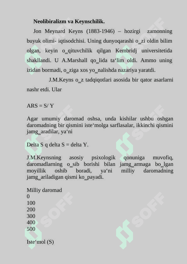 KEYNS VA KEYNSCHILIK TALIMOTI 2