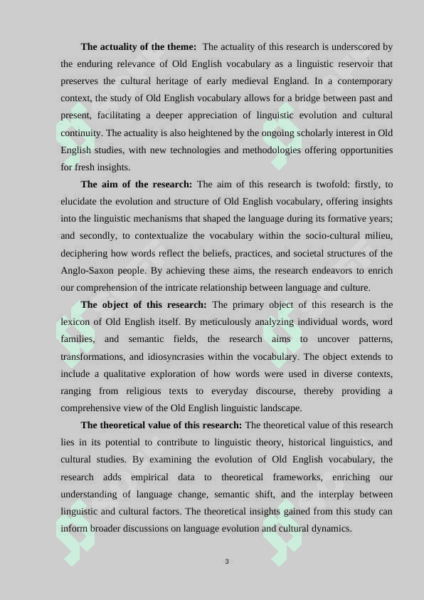 OLD ENGLISH VOCABULARY IN ENGLISH 3