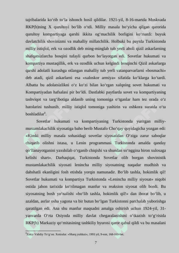 1920-1940 yillarda O‘zbekistonda ijtimoiy-madaniy hayot 7