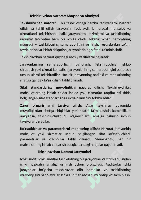 Ekspert auditorlar va tekshiruvchan nazorat. 4