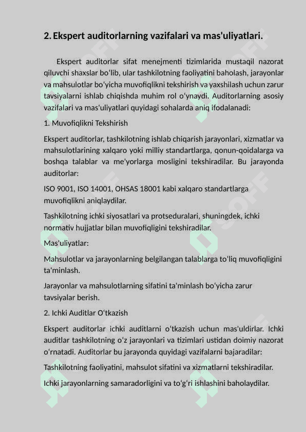 Ekspert auditorlar va tekshiruvchan nazorat. 6