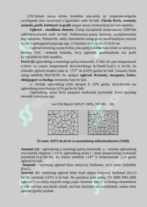 Temir va uning qotishmalari. 2