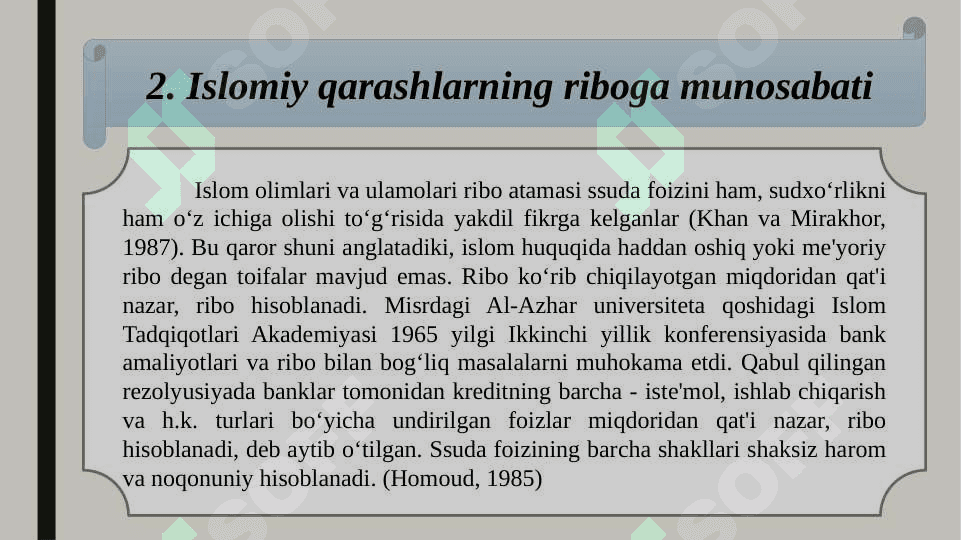 Ssuda foizi, sudxo'rlik va ribo tushunchasi 7