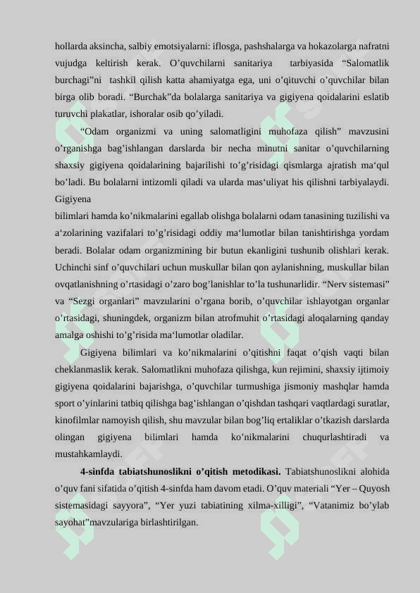 BOSHLANG’ICH  MAKTABLARDA TABIATSHUNOSLIK FANINING MAZMUNI, O`QUV DASTIRINI REJALASHTIRISH TAMOYILLARI. OZ KOMPLEKTLANGAN MAKTABLARDA TABIATSHUNOSLIKNI O’QITISH XUSUSIYATLARI 6