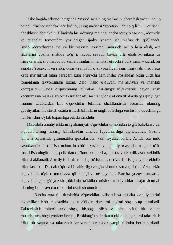 Boshlang‘ich sinflarda insho yozishga o‘rgatish 7