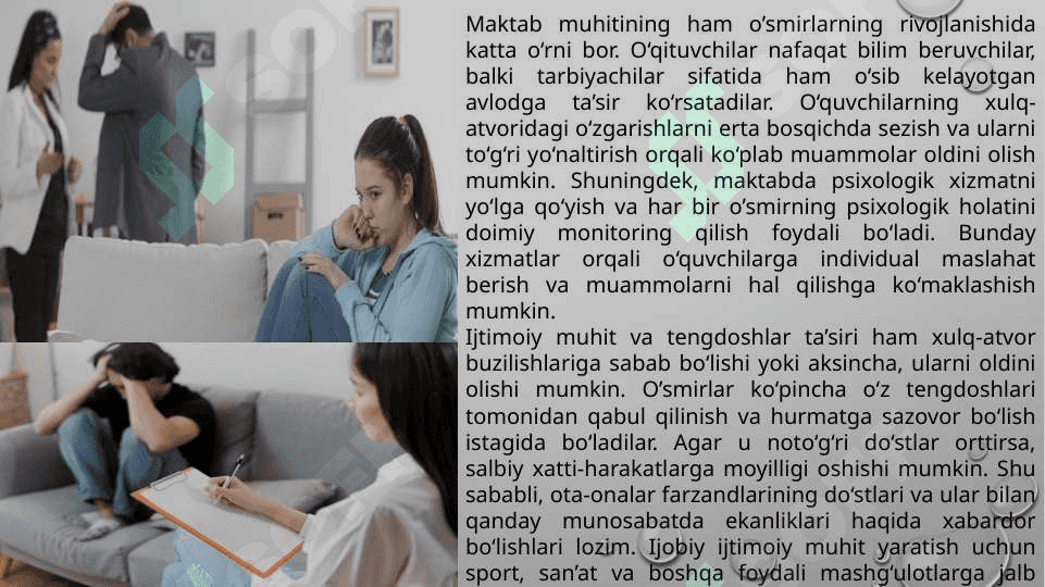 Òsmirlik davridagi xulq atvorning buzilishi 4