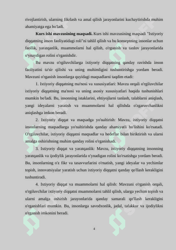 Ixtiyoriy diqqatning inson faoliyatidagi roli 4
