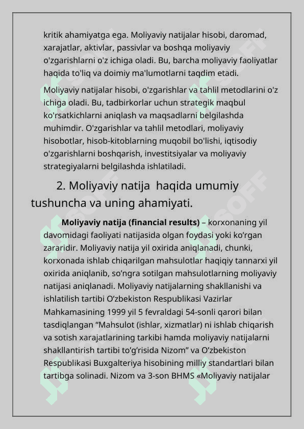 Moliyaviy natijalar. 3