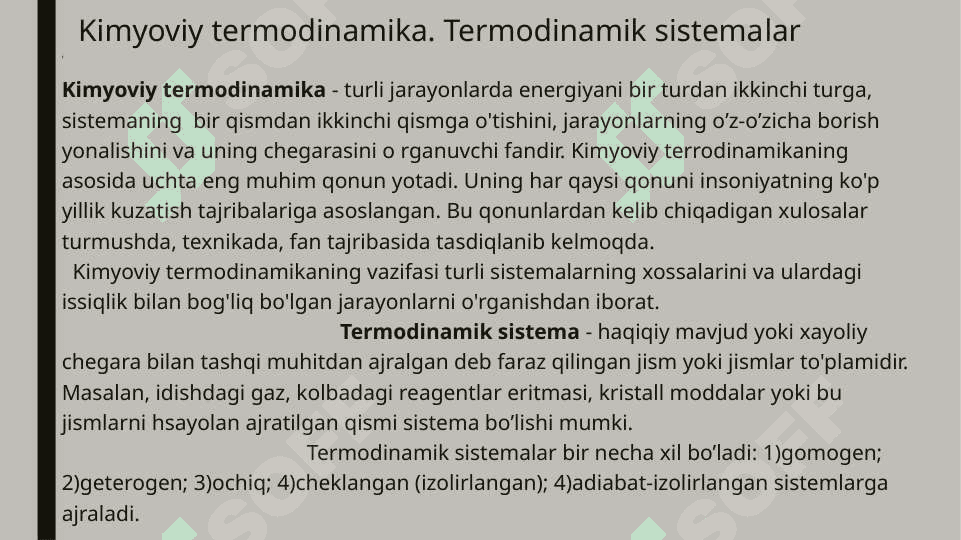 kimyoviy termodenamika 2