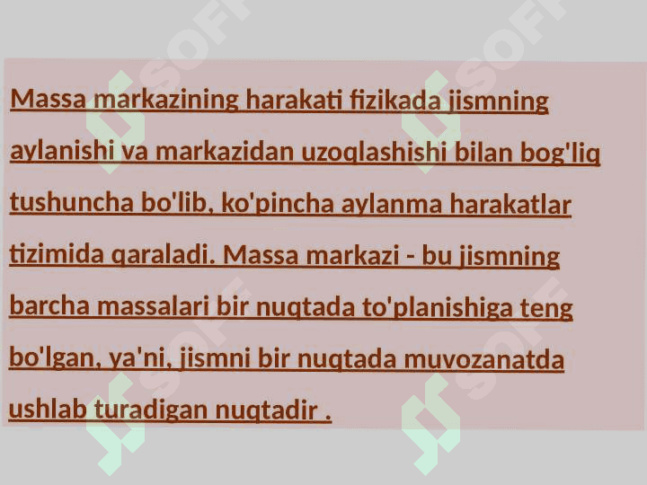 Moddiy nuqtalar sistemasining harakati. 3