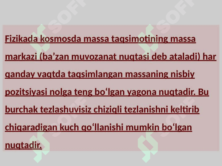 Moddiy nuqtalar sistemasining harakati. 4