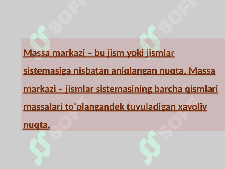 Moddiy nuqtalar sistemasining harakati. 7