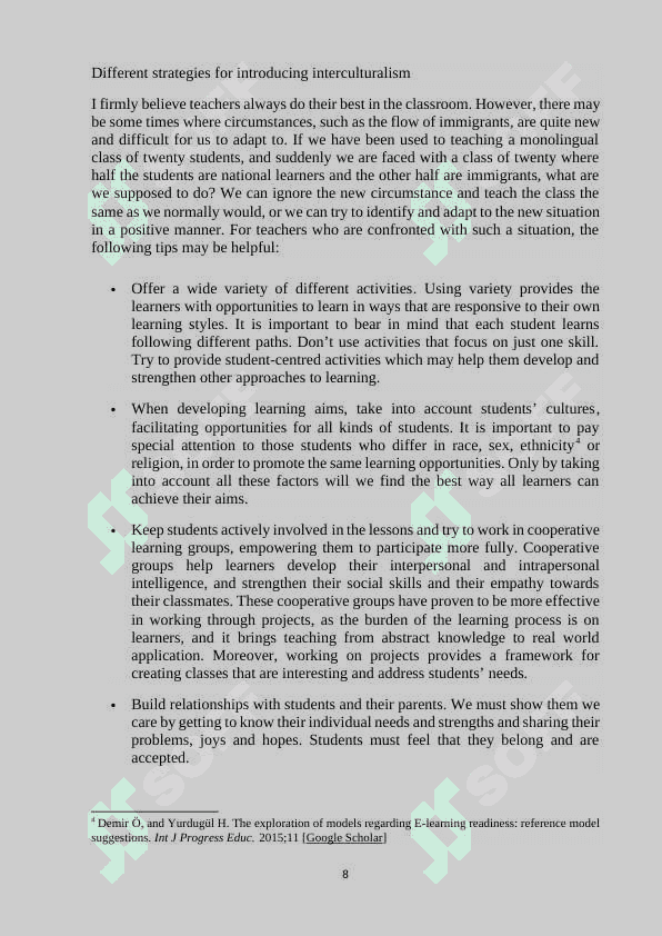 TEACHING INTERCULTURAL COMPETENCE: CHALLENGES AND OPPORTUNITIES 8