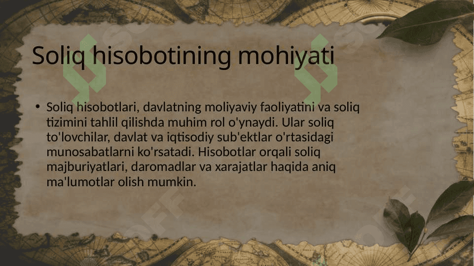 Soliq hisobotining nazariy asoslari 8